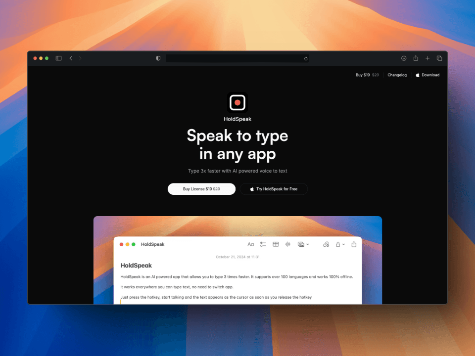 HoldSpeak screenshot