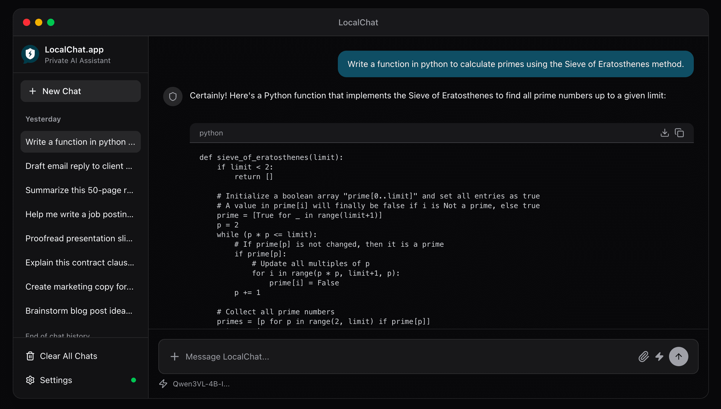 LocalChat screenshot